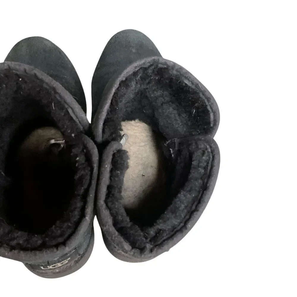 UGG Australia Women's Cory‎ Suede Ankle Sheepskin Boots Size 6 Grey Outdoor